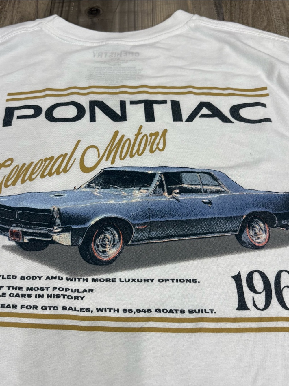 Chemistry T-Shirt Mens Size L White Pontiac General Motors 1966 GTO Muscle Car